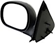 955-365 Driver Side Mirror, Manual Adjust, Non-Heated, Non-Folding, Black and Chrome, No Signal Light, No Memory, No Puddle Light, No Auto-Dim, No Blind Spot Feature