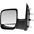 955-495 Driver Side Mirror, Manual Adjust, Non-Heated, Manual Folding, Black, No Signal Light, No Memory, No Puddle Light, No Auto-Dim, No Blind Spot Feature