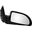955-502 Passenger Side Mirror, Power Adjust, Non-Heated, Manual Folding, Black, No Signal Light, No Memory, No Puddle Light, No Auto-Dim, No Blind Spot Feature