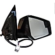 955-742 Passenger Side Mirror, Power Adjust, Heated, Manual Folding, Black, In-housing Signal Light, No Memory, No Puddle Light, No Auto-Dim, With Blind Spot Glass