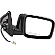 955-778 Passenger Side Mirror, Power Adjust, Heated, Manual Folding, Black, No Signal Light, No Memory, No Puddle Light, No Auto-Dim, No Blind Spot Feature