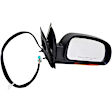 955-825 Passenger Side Mirror, Power Adjust, Non-Heated, Manual Folding, Black, In-housing Signal Light, With Memory, No Puddle Light, No Auto-Dim, No Blind Spot Feature