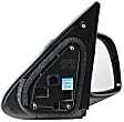 959-144 Passenger Side Mirror, Power Adjust, Heated, Manual Folding, Black, No Signal Light, No Memory, No Puddle Light, No Auto-Dim, No Blind Spot Feature