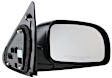 959-145 Passenger Side Mirror, Power Adjust, Non-Heated, Manual Folding, Black, No Signal Light, No Memory, No Puddle Light, No Auto-Dim, No Blind Spot Feature