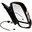 959-216 Passenger Side Mirror, Power Adjust, Non-Heated, Power Folding, Black, No Signal Light, No Memory, No Puddle Light, No Auto-Dimming, With Blind Spot Detection in Glass