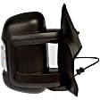 959-216 Passenger Side Mirror, Power Adjust, Non-Heated, Power Folding, Black, No Signal Light, No Memory, No Puddle Light, No Auto-Dimming, With Blind Spot Detection in Glass