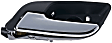 96462 Front Or Rear, Driver Side Chrome Lever with Black Bezel Interior Door Handle, Without Door Lock Button, Help Series