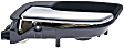 96462 Front Or Rear, Driver Side Chrome Lever with Black Bezel Interior Door Handle, Without Door Lock Button, Help Series