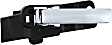 96474 Front, Driver Side Chrome Lever with Black Bezel Interior Door Handle, Without Door Lock Button, Help Series