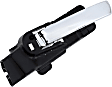 96474 Front, Driver Side Chrome Lever with Black Bezel Interior Door Handle, Without Door Lock Button, Help Series