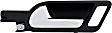 96579 Front Or Rear, Driver Side Chrome Lever with Black Bezel Interior Door Handle, Sedan, Help Series
