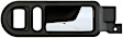 96582 Front, Passenger Side Chrome Lever with Black Bezel Interior Door Handle, Without Door Lock Button, Help Series