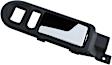 96582 Front, Passenger Side Chrome Lever with Black Bezel Interior Door Handle, Without Door Lock Button, Help Series