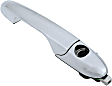 96610 Front, Driver Side Chrome Exterior Door Handle, With Key Hole, Help Series
