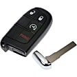 2017 Jeep Renegade - Key Fob, 4 Button, With Remote Start, Transponder Chip: Id 4A (51 Philips Hitag Aes), Oe Fcc Id: M3N-40821302, Sold Individually, OE Solutions Series