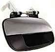 Rear, Passenger Side Chrome Lever with Smooth Black Bezel Exterior Door Handle, Without Key Hole
