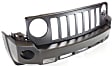 Front Primed Bumper Cover, With Tow Hook Holes, Without Parking Aid Sensor Holes, With Fog Light, Headlight and Turn Signal Light Holes