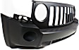 Front Primed Bumper Cover, With Tow Hook Holes, Without Parking Aid Sensor Holes, With Fog Light, Headlight and Turn Signal Light Holes, CAPA Certified
