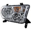 Passenger Side Headlight, with Bulb, Halogen, Clear Lens, without leveling system, CAPA Certified