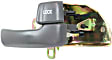Front or Rear, Passenger Side Interior Door Handle, Gray, with Door Lock Button, without Bezel