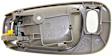 Front or Rear, Passenger Side Interior Door Handle, Gray, With Door Lock Hole, For Models With Power Door Locks