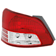 Passenger Side Tail Light, without Bulb, Halogen, Clear and Red Lens, Sedan, Base Model, Without Sport Package