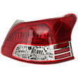 Passenger Side Tail Light, without Bulb, Halogen, Clear and Red Lens, Sedan, Base Model, Without Sport Package, CAPA CERTIFIED