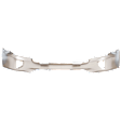 Front Bumper, Chrome, with Fog Light Holes, without Parking Aid Sensor Holes, with Impact Bar Skid Plate, without Air Hole