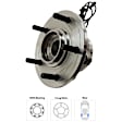 Rear, Driver or Passenger Side Wheel Hub, With Bearing, With Sensor, 5 x 5 in. Bolt Pattern