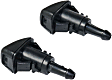 Driver and Passenger Side Windshield Washer Nozzles, Single Wide Spray