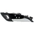 Front, Passenger Side Chrome Lever with Black Bezel Interior Door Handle, Sedan
