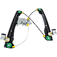 2-Pin Connector Front, Driver Side Power Window Regulator, with Motor, For Models without Express Up and Down