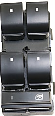 2011 Chevrolet Traverse - Front, Driver Side Window Switch, without Power Folding Mirrors, Excludes Mirror Switch, Black, 4 Buttons