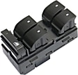 2011 Chevrolet Traverse - Front, Driver Side Window Switch, without Power Folding Mirrors, Excludes Mirror Switch, Black, 4 Buttons