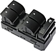 2011 Chevrolet Traverse - Front, Driver Side Window Switch, without Power Folding Mirrors, Excludes Mirror Switch, Black, 4 Buttons