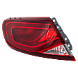 Driver Side, Outer Tail Light, with Bulb, LED, Clear and Red Lens, CAPA CERTIFIED
