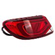 Driver Side, Outer Tail Light, with Bulb, LED, Clear and Red Lens, CAPA CERTIFIED