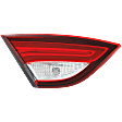 Passenger Side, Inner Tail Light, with Bulb, Halogen, Clear and Red Lens, CAPA CERTIFIED