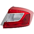 Passenger Side, Outer Tail Light, with Bulb, Halogen, Clear and Red Lens, CAPA CERTIFIED
