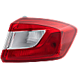 Passenger Side, Outer Tail Light, with Bulb, Halogen, Clear and Red Lens, CAPA CERTIFIED