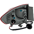 Passenger Side, Outer Tail Light, with Bulb, Halogen, Clear and Red Lens, CAPA CERTIFIED