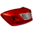 Driver Side, Outer Halogen Tail Light, With bulb(s), Sedan
