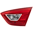 Passenger Side, Inner Tail Light, with Bulb, Halogen, Clear and Red Lens, CAPA CERTIFIED