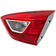 Passenger Side, Inner Tail Light, with Bulb, Halogen, Clear and Red Lens, CAPA CERTIFIED