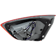 Driver Side, Inner Tail Light, with Bulb, Halogen, Clear and Red Lens