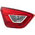 Driver Side, Inner Tail Light, with Bulb, Halogen, Clear and Red Lens, CAPA CERTIFIED