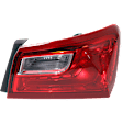 Passenger Side, Outer Tail Light, with Bulb, Halogen, Clear and Red Lens, CAPA CERTIFIED
