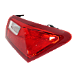 Passenger Side, Outer Tail Light, with Bulb, Halogen, Clear and Red Lens, CAPA CERTIFIED