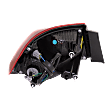 Passenger Side, Outer Tail Light, with Bulb, Halogen, Clear and Red Lens, CAPA CERTIFIED