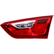 Passenger Side, Inner Tail Light, with Bulb, Halogen, Clear and Red Lens